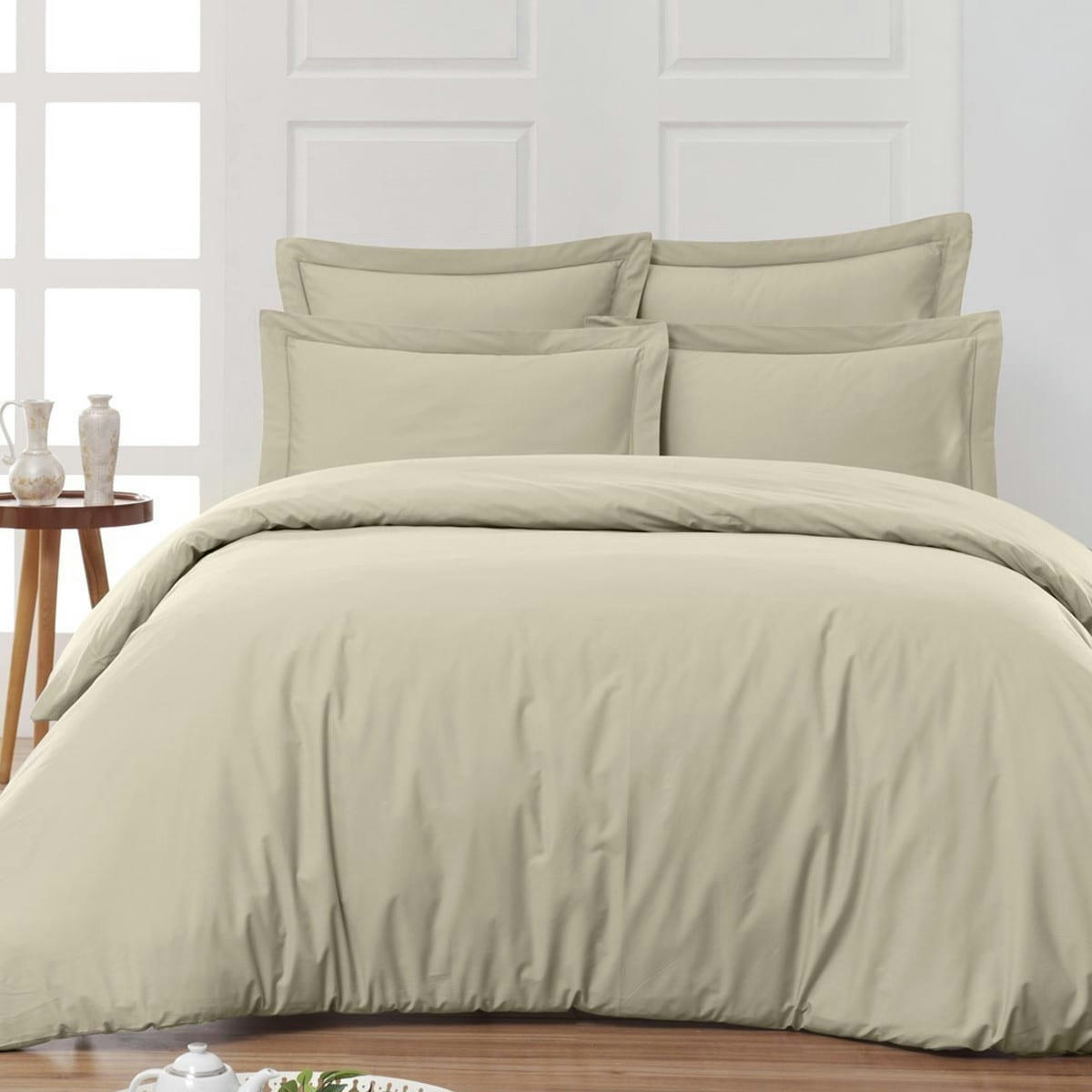 SOFT PERCALE - Drap housse en percale de coton Ficelle 120x190 cm