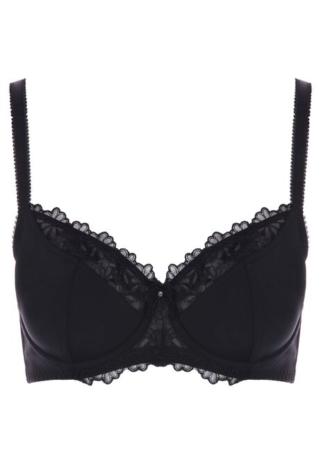 Womens Black Flora Non-Padded Bra (B-E)