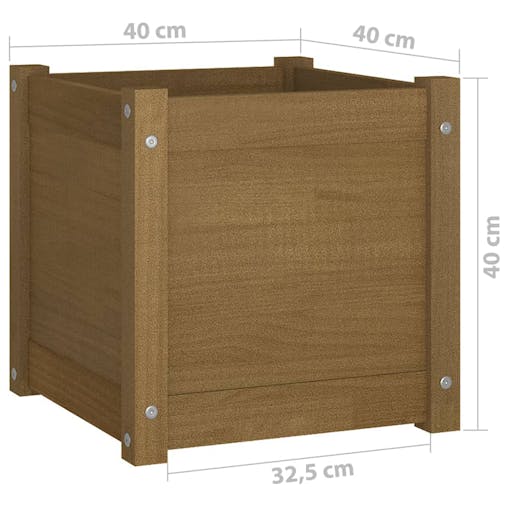 NNEVL Garden Planter Honey Brown 40x40x40 cm Solid Pinewood