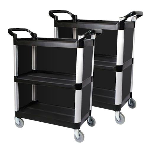 SOGA 3 Tier Covered Food Trolley Mechanic Kitchen Black