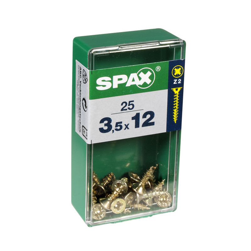Vis TF Pozi jaune Ø 3,5 x 12 mm 25 pièces SPAX