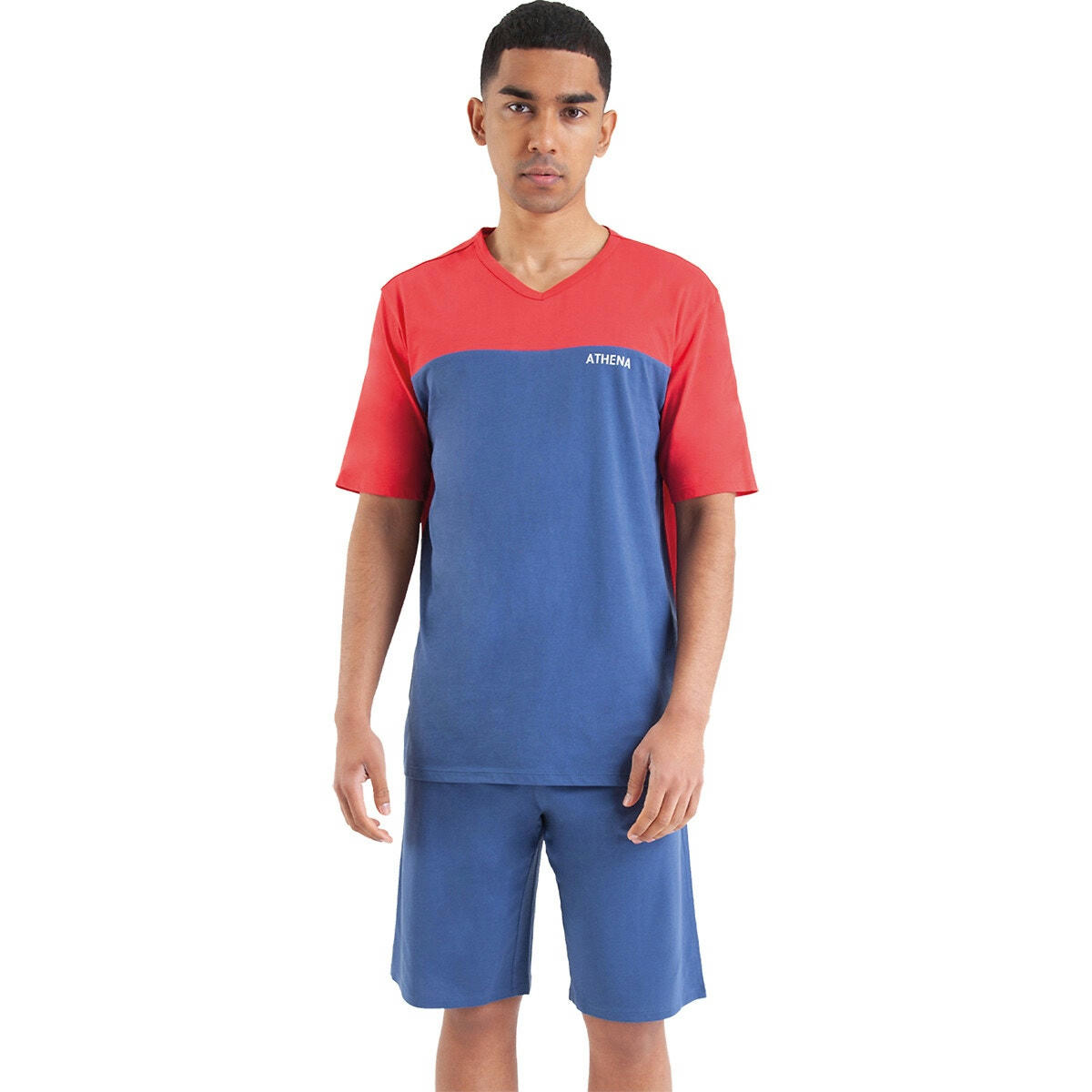 Pyjashort T-shirt col V