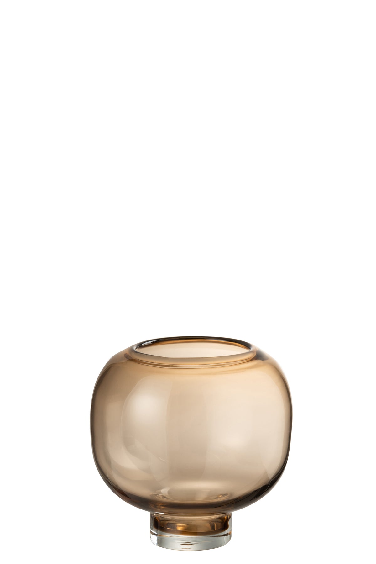 J-Line vaas Op Voet Rond - glas - lichtbruin - large - Ø 20.5 cm