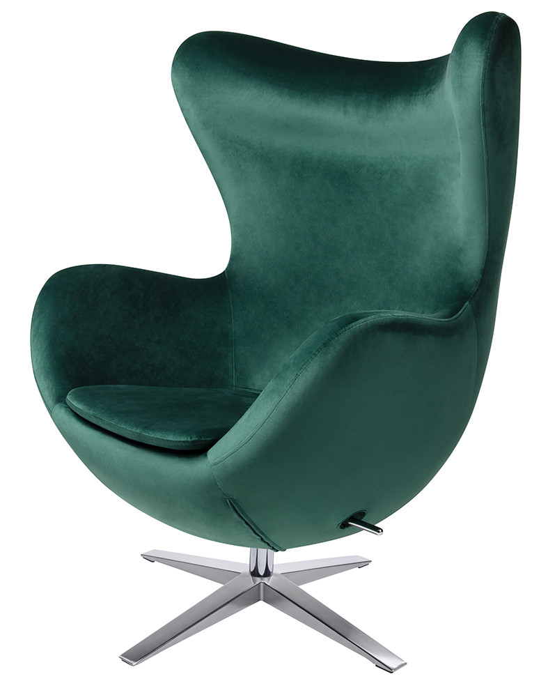 Fotel EGG SZEROKI VELVET ciemny zielony. 18 - welur