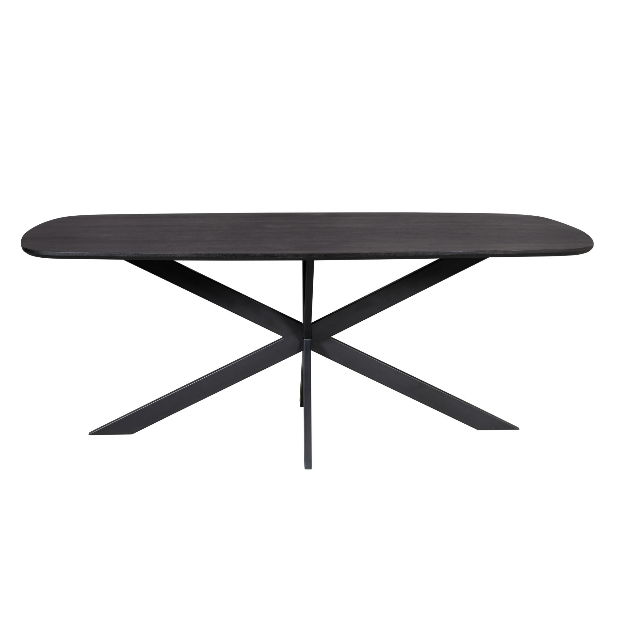 Table bords arrondis bois noir 240 cm UTAH