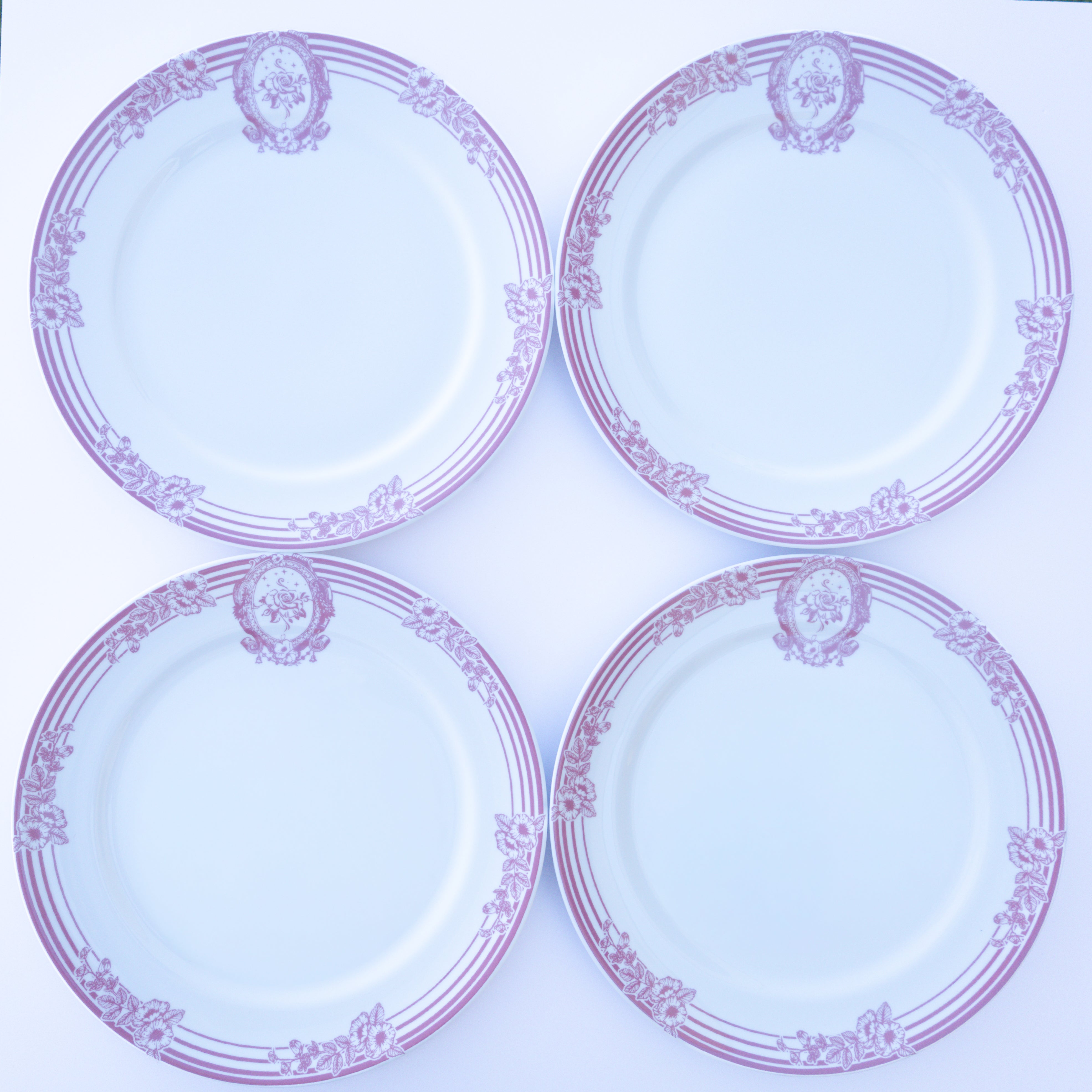 Pink Symphony Porcelain Dinner Plates, Set of 4