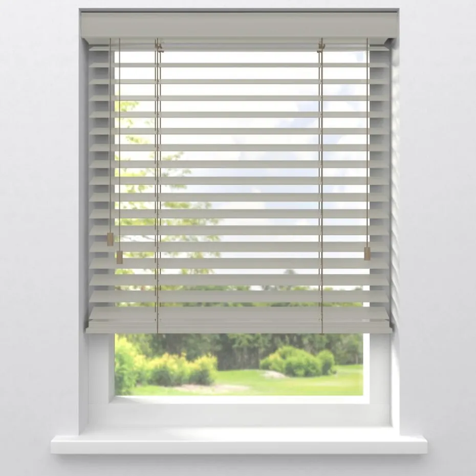 Kwantum Houten Jaloezieën | Jaloezieën | Fenstr Houten Jaloezie Hein  50mm Zand