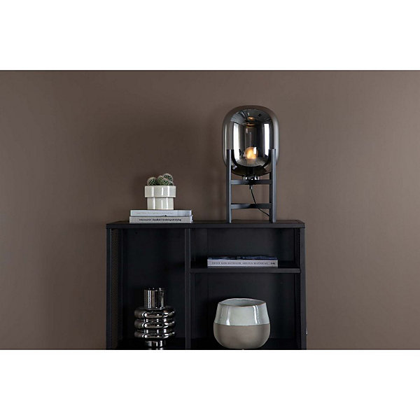 Lampe à poser noir en acier et verre Altair