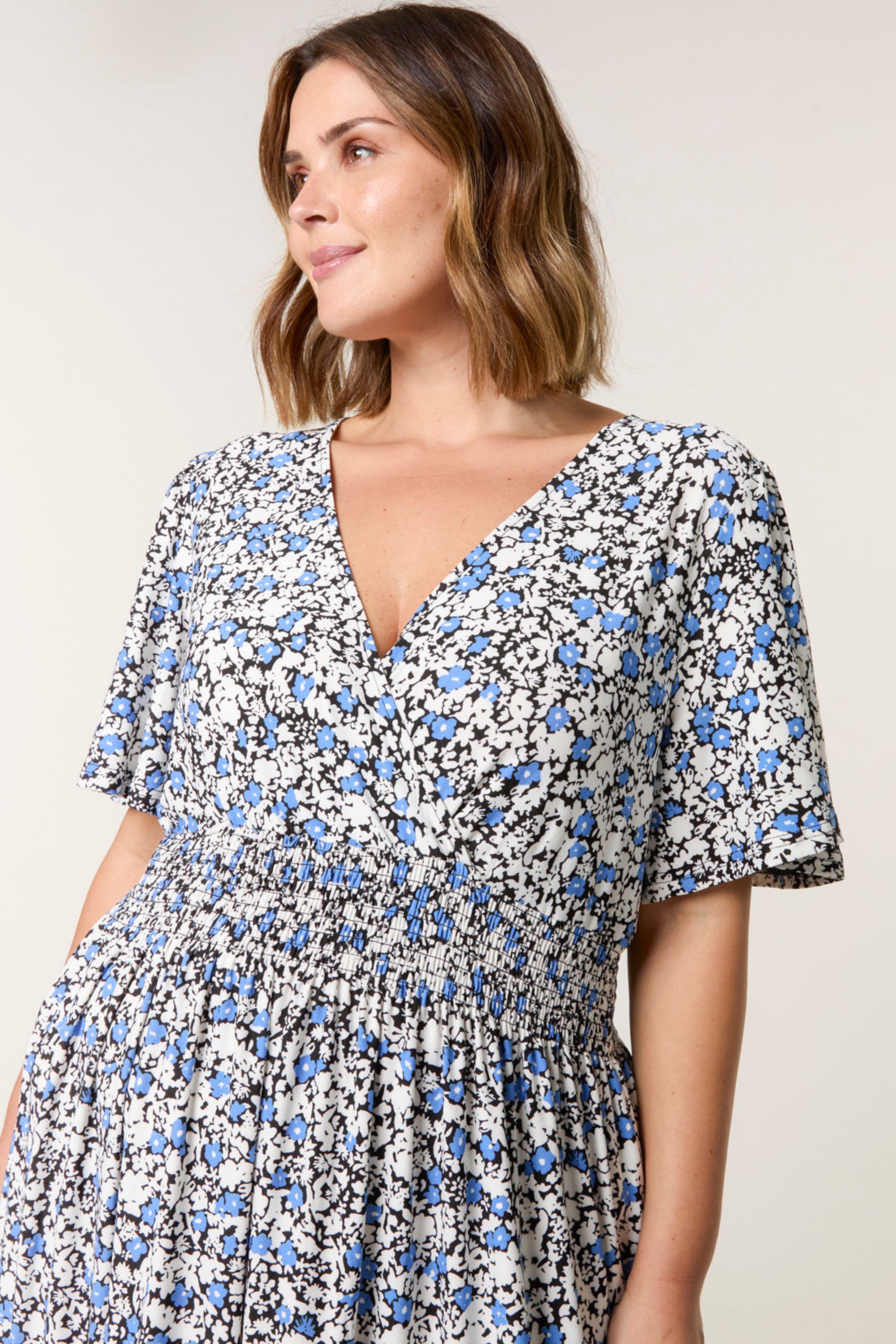 Blue Vanilla Blue Curve Wrap Front Dress