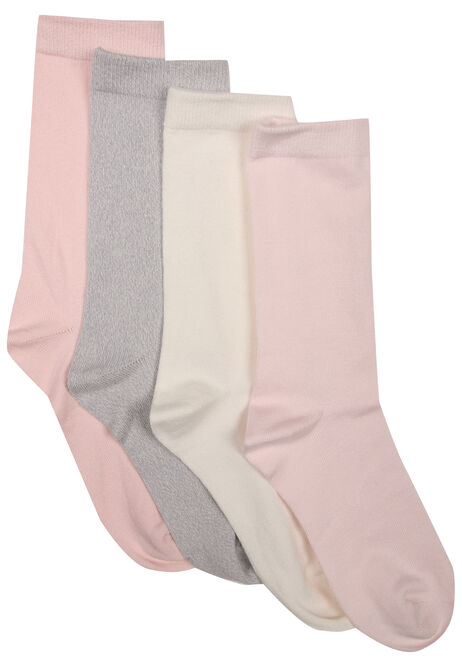 Womens 4pk Pastel Pink Super Soft Ankle Socks