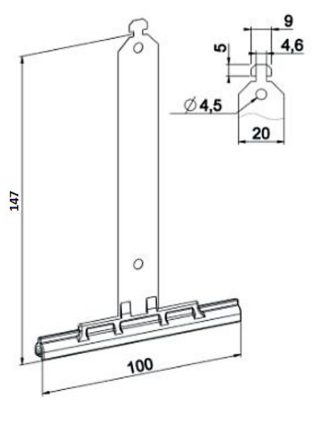 ATTACHE TABLIER A CROCHET (Lame 14 : Longueur 147) OCTO