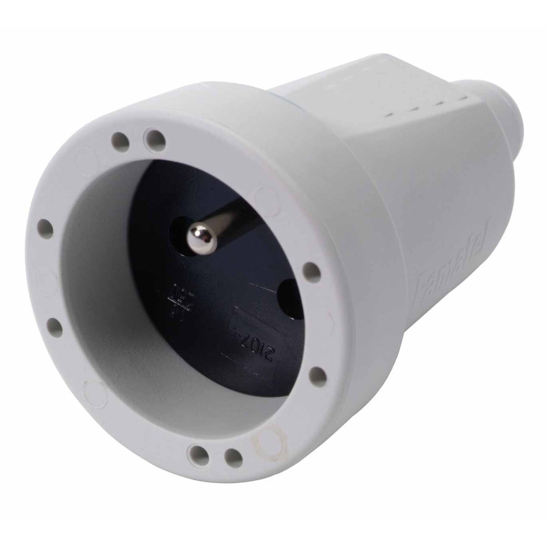 Fiche PVC 16A 2P T femelle gris PROFILE
