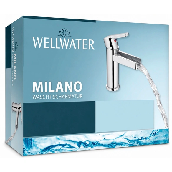 Waschtischarmatur »Milano«, Messing, glänzend, ⅜