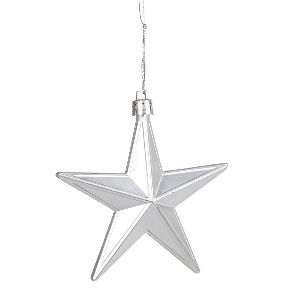 Suspension étoile de No&euml;l Argenté x6