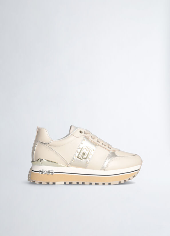 Sneakers platform in pelle