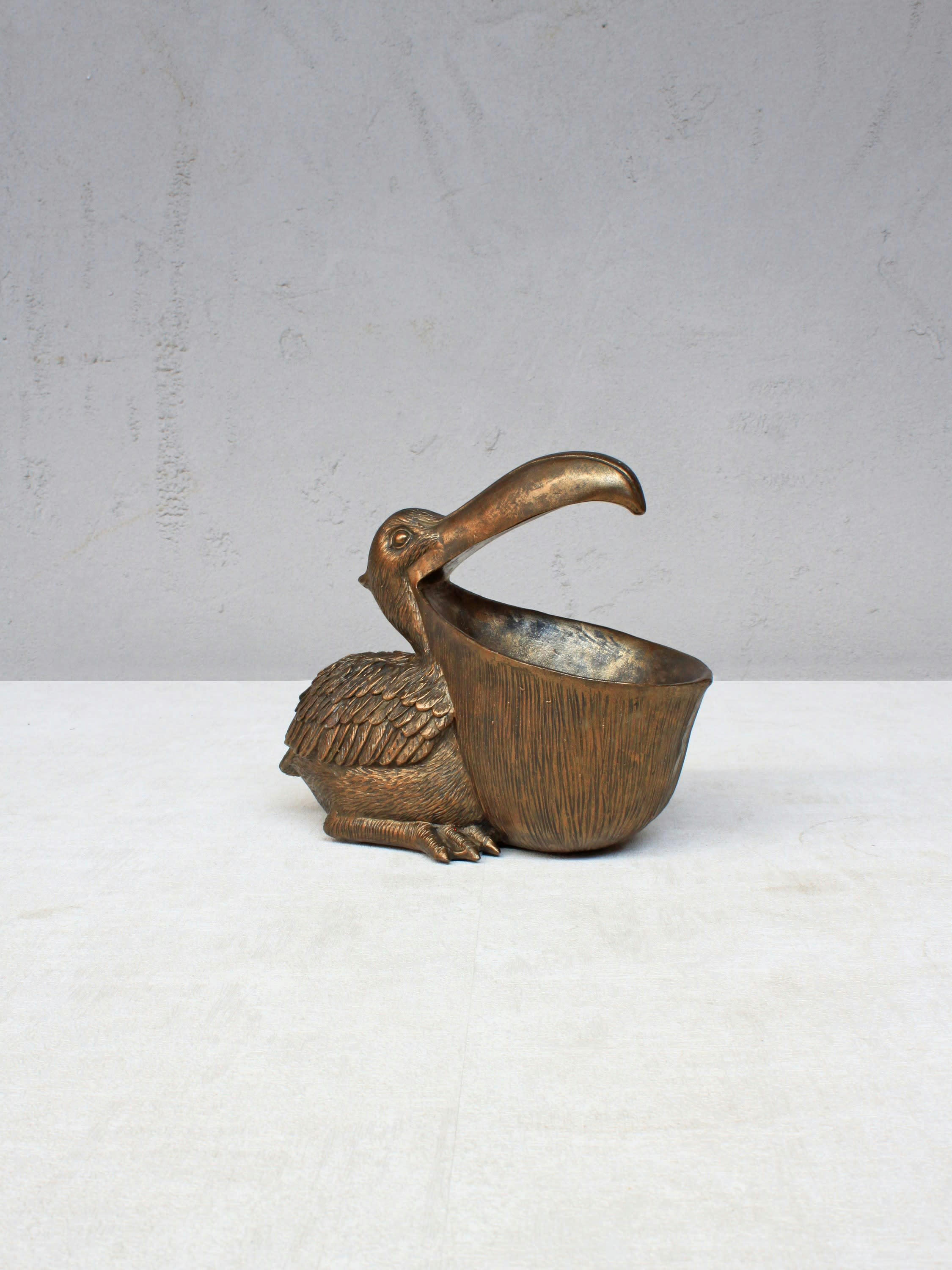 PELICAN - Décoration pélican en métal cuivré