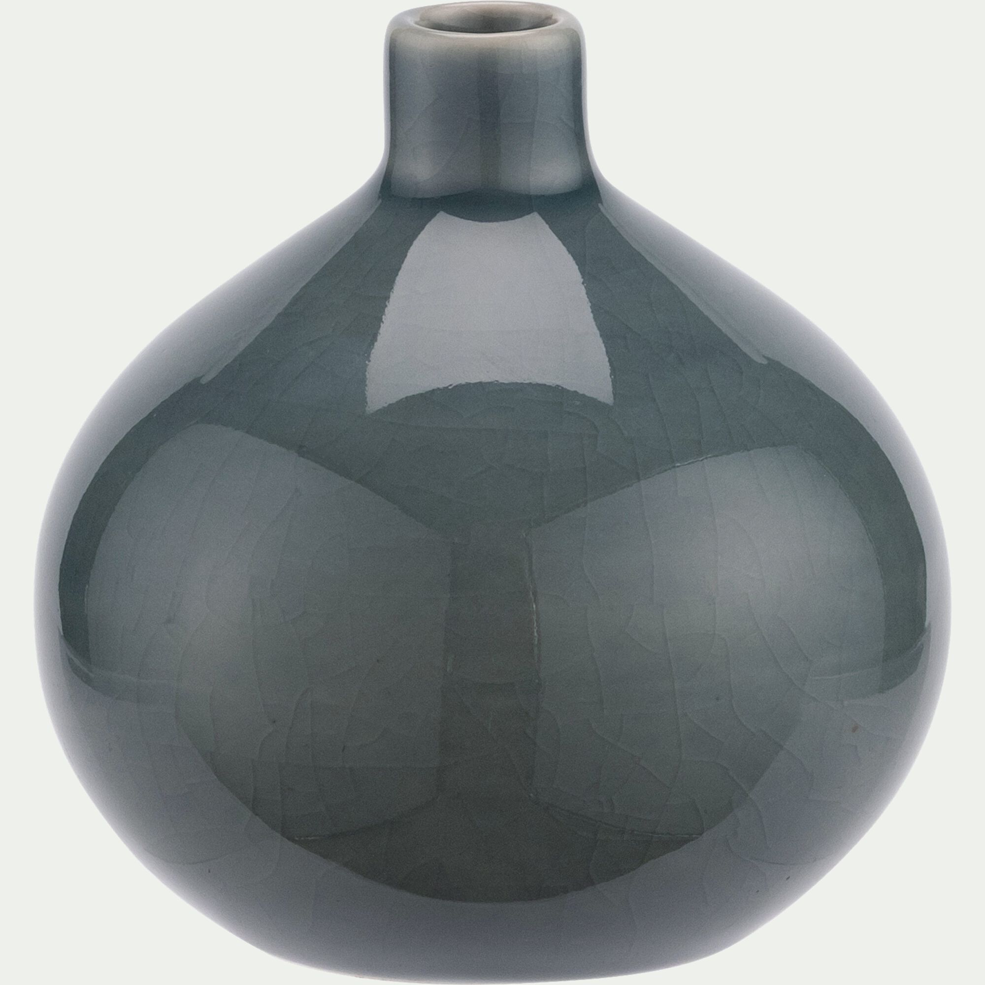 ROVIGO - Vase boule en grès 11cm - bleu