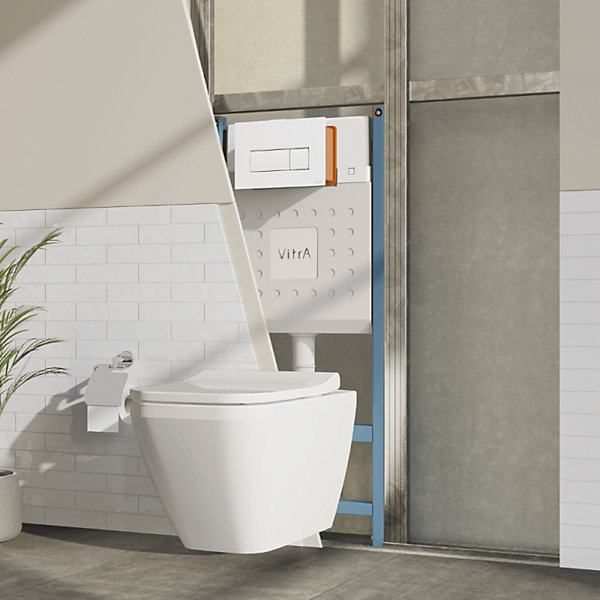 Bâti-support VITRA V-Fix Core auto-portant   Plaque Root Round Blanche