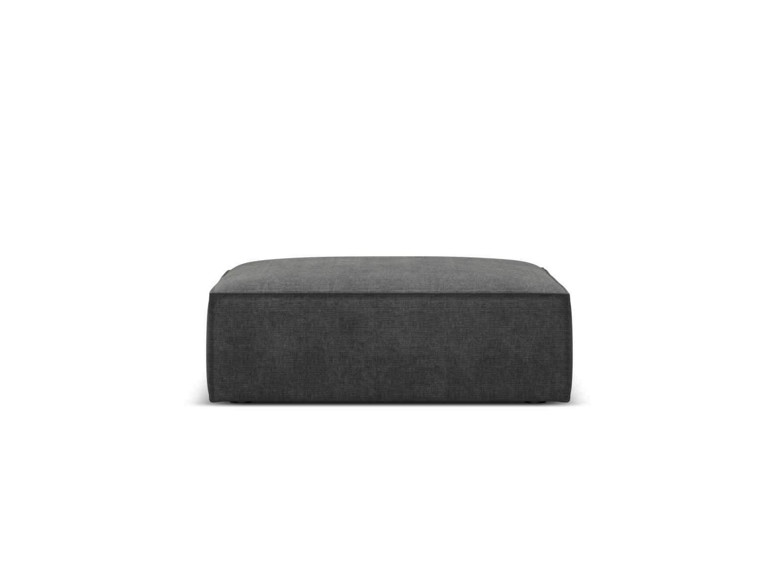 KAELLE - Pouf 1 place en tissu chenille gris foncé
