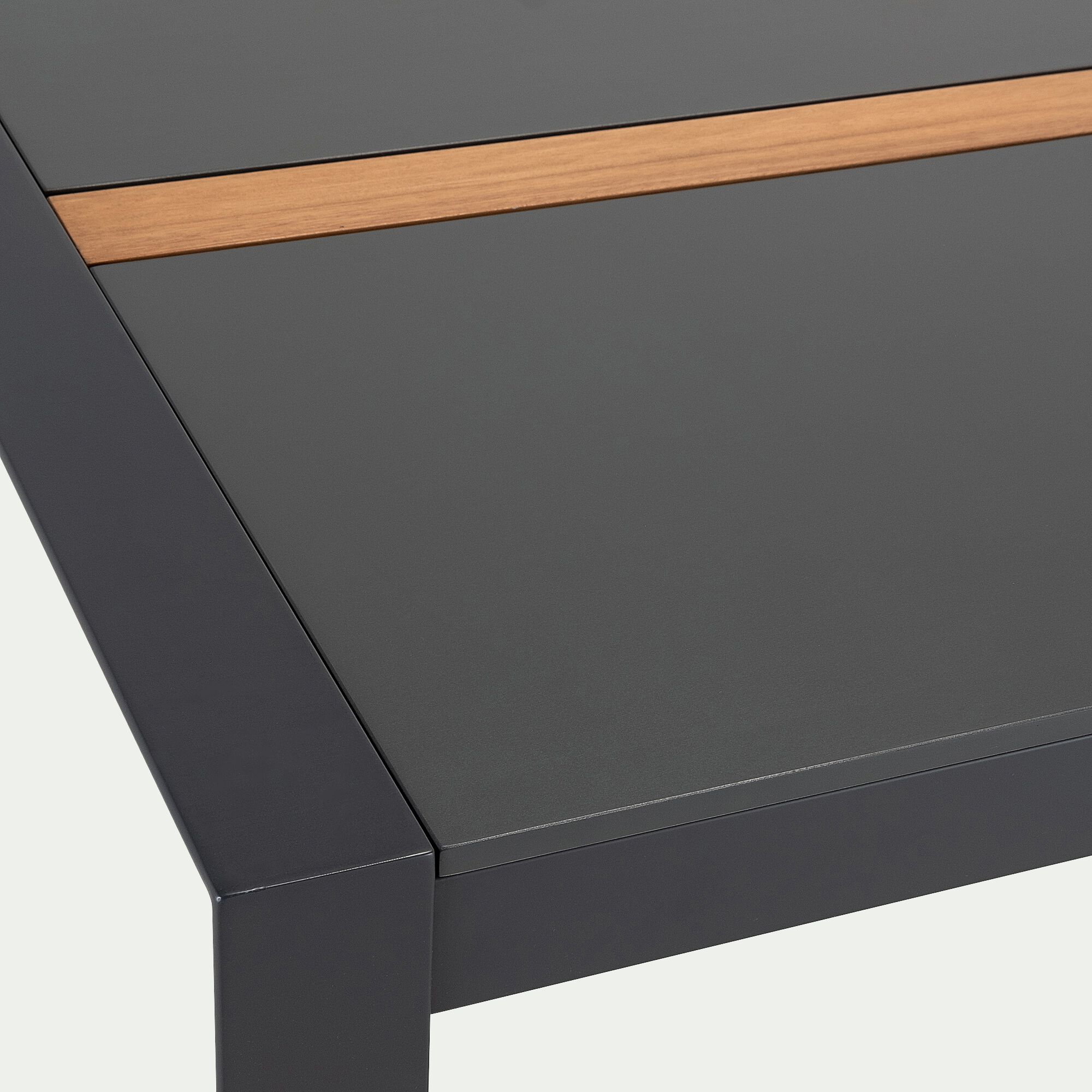 MASSIMO - Table de repas jardin en duraboard et aluminium - noir (8 places)