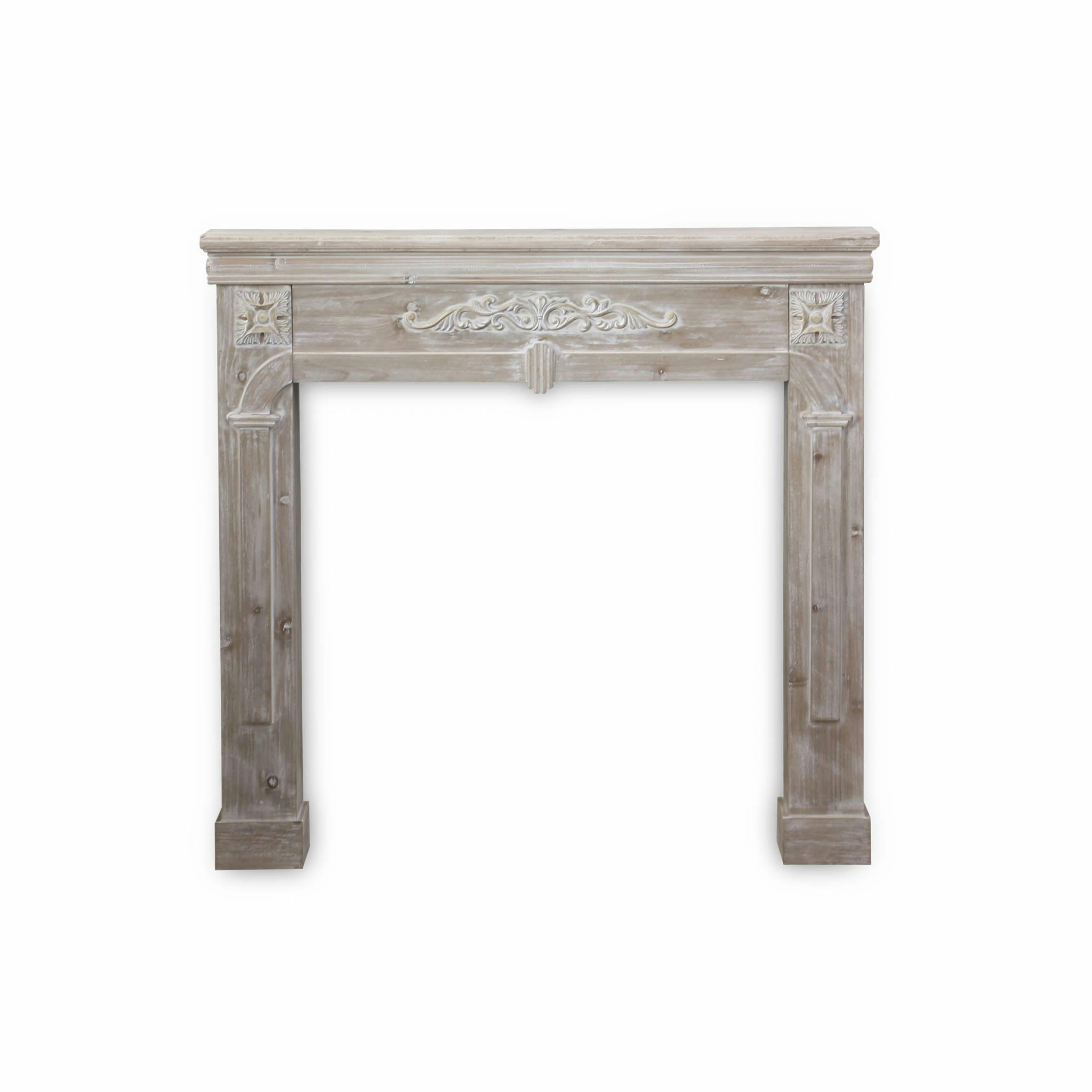 ROMANCE - Manteau de cheminée décor bois cérusé