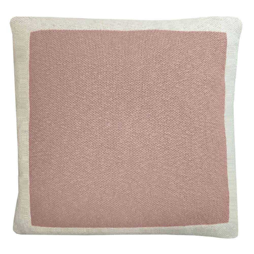 TRICOTÉ - Coussin poster tricot uni rose 50x50