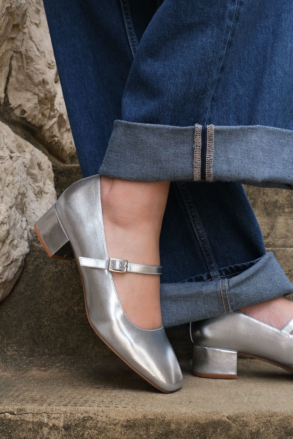 Where's That From Nadia' Girl's School Block Heel Buckle Strap Mary Jane Shoes