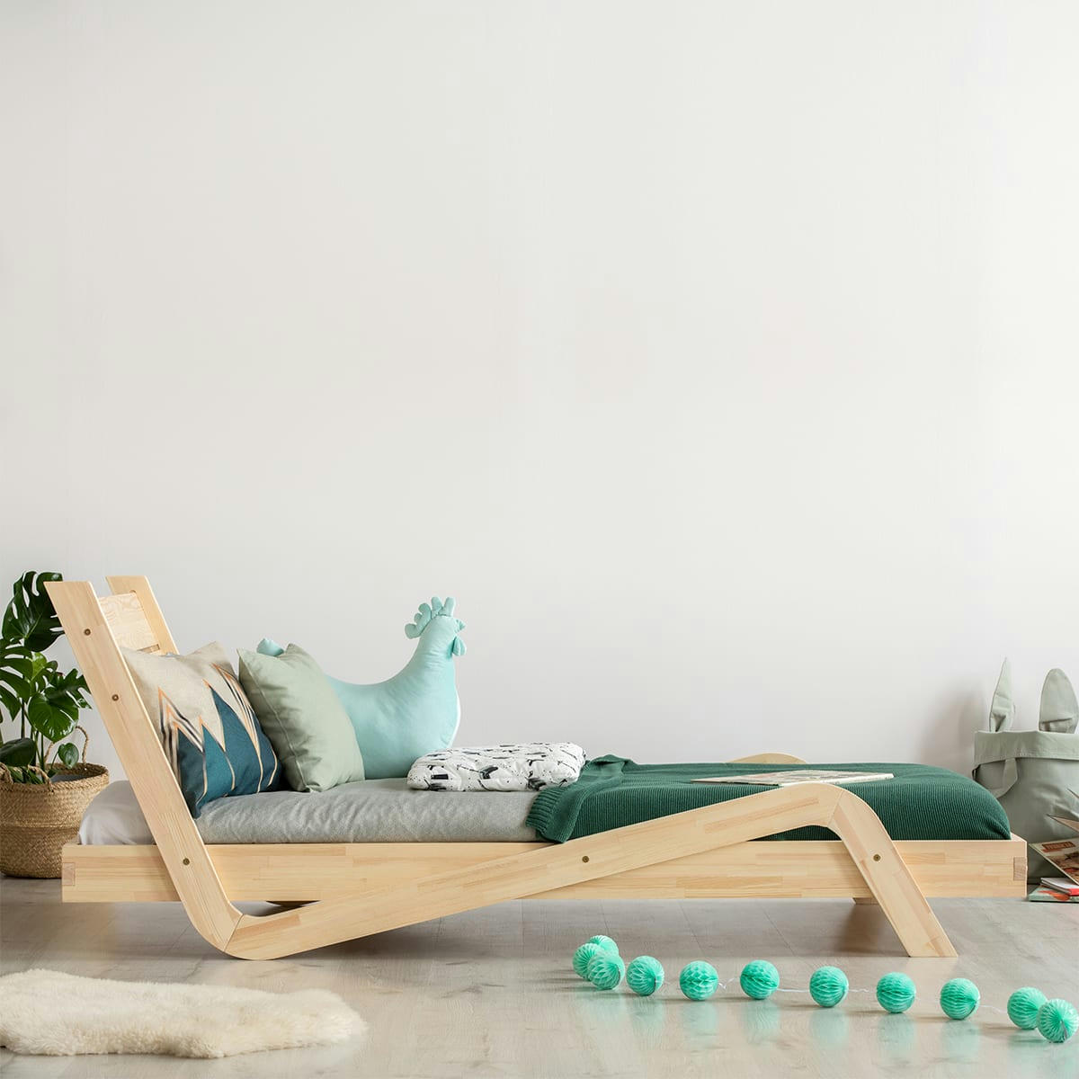 ZIG ZAG - Lit 90x200 sommier inclus naturel