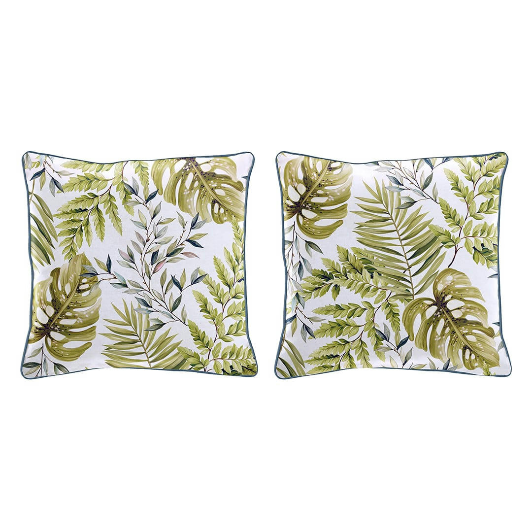 STEFANIA TO - 2 Housses de coussin en coton 50x50 cm vert