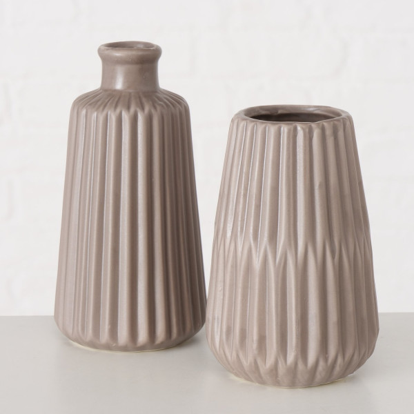 Ceramiczny wazon z tłoczonym wzorem ESKO, 18 cm