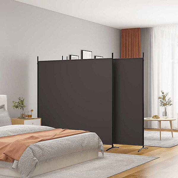 Cloison de séparation 4 panneaux Marron 698x180 cm Tissu vidaXL
