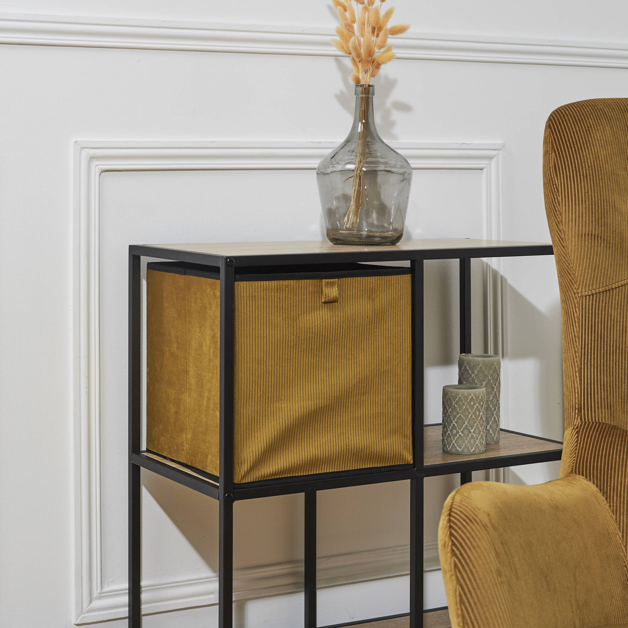 Cube de rangement pliable, velours