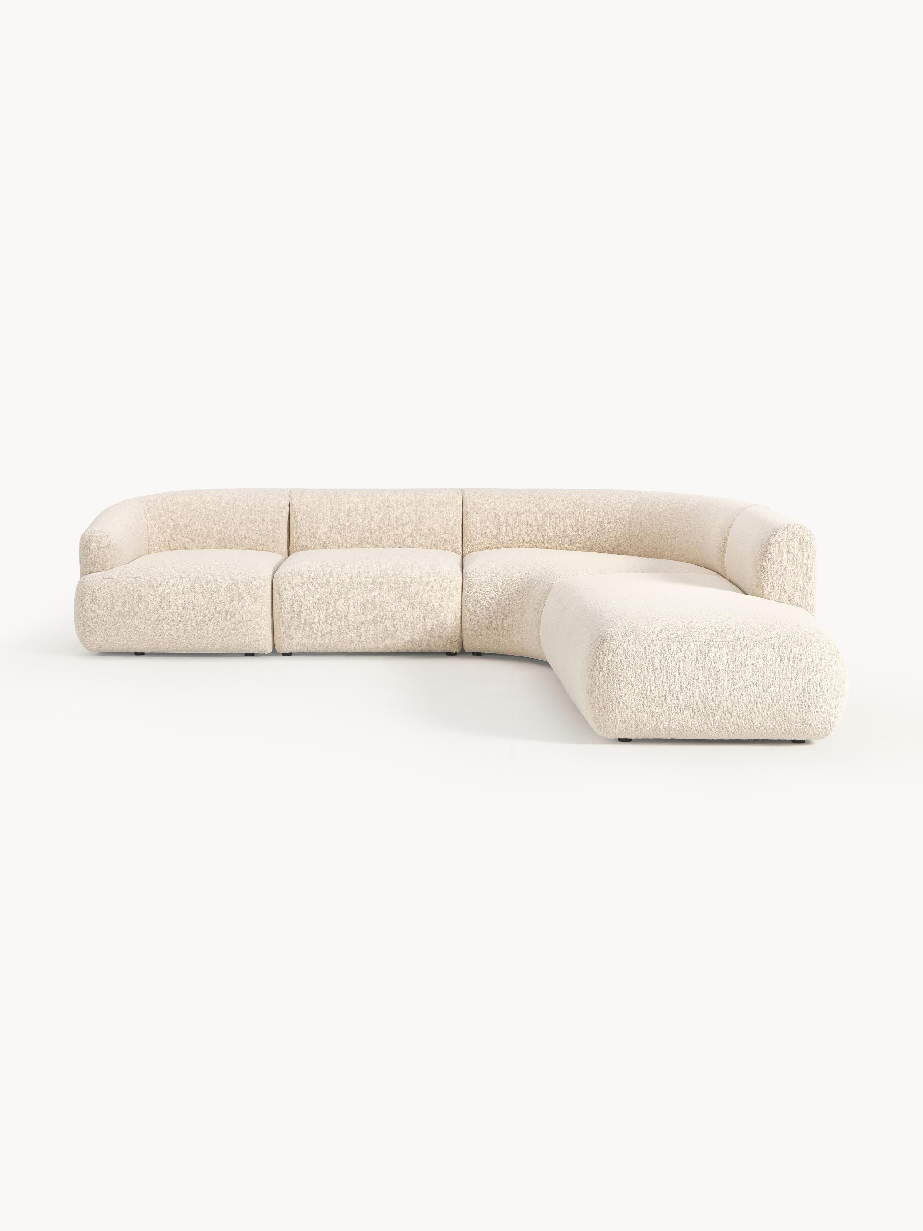 Modulares Bouclé-Ecksofa Sofia (4-Sitzer)
