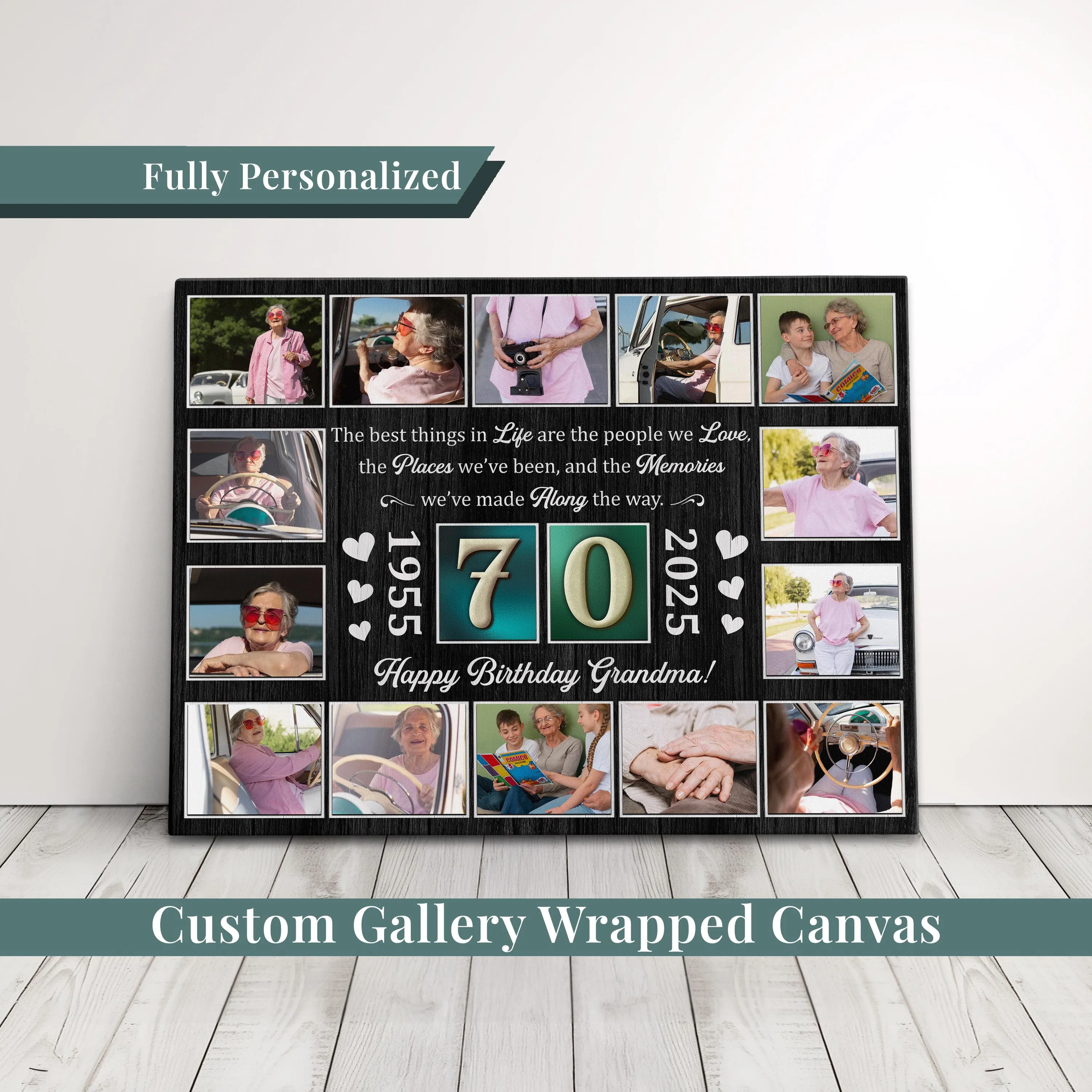 Personalized Gift 70th Birthday Gifts For Grandpa Canvas Print Wall Decor Grandparent Gifts For Grandma Farmhouse Decor Gifts For Parents