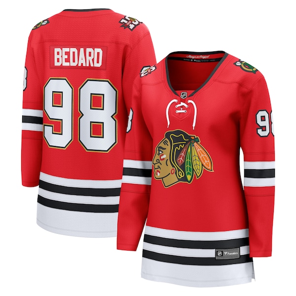 Connor Bedard Chicago Blackhawks  Women's Centennial Breakaway Player Jersey - Red