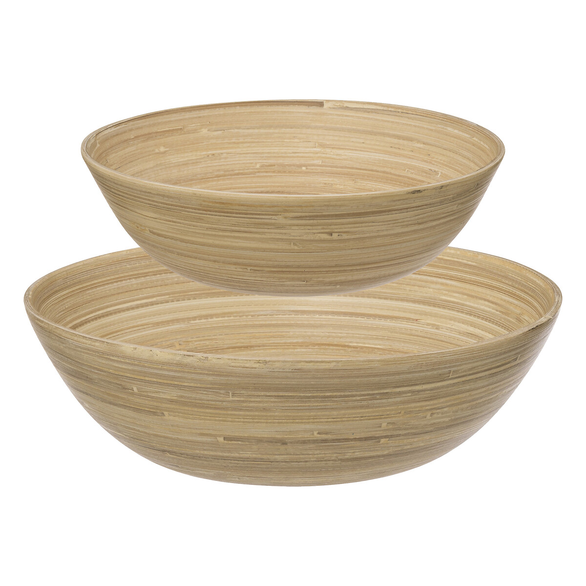 Conjunto de 2 saladeiras natural em bambu 24/30cm