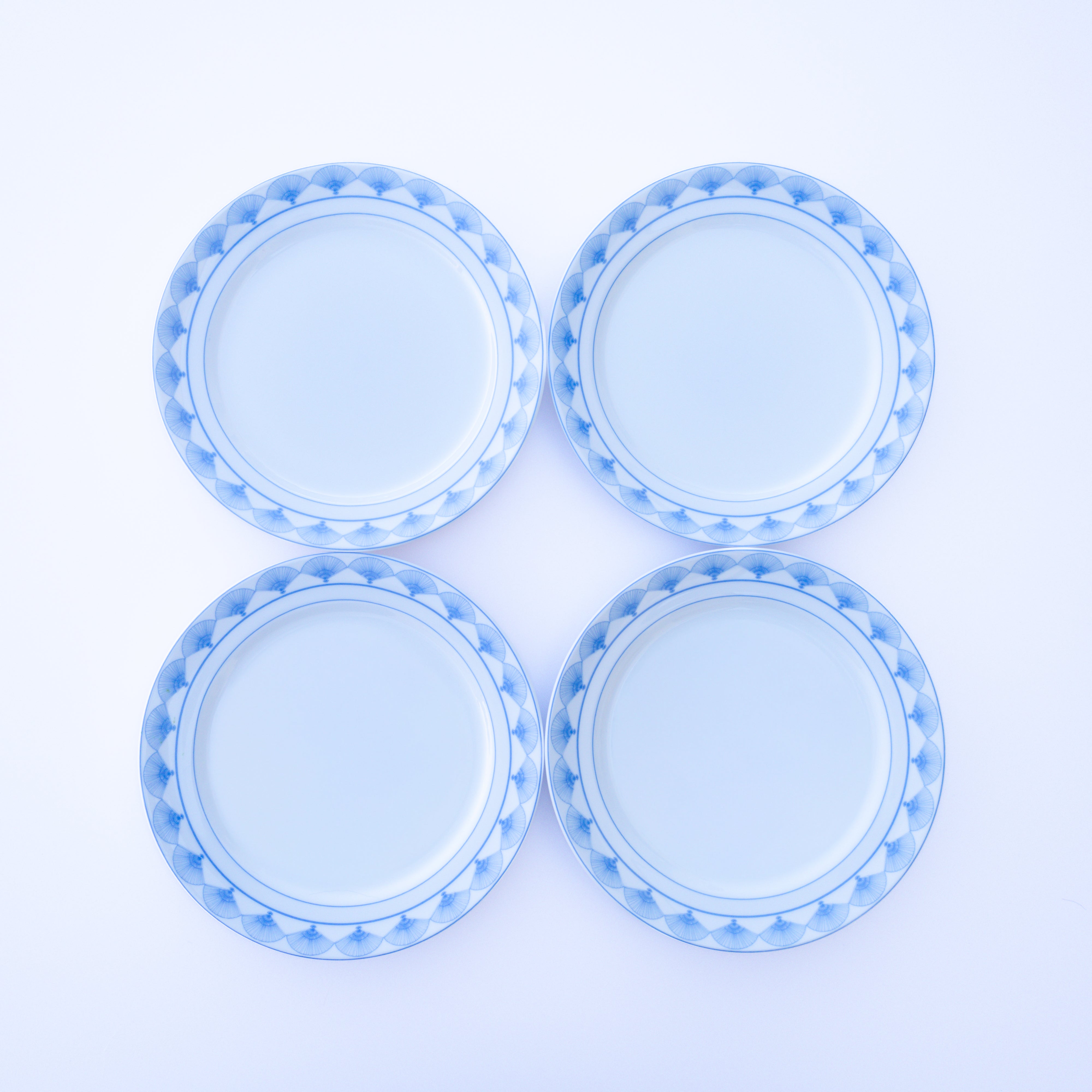 Blue Nightingale Porcelain Dessert Plates, Set of 4