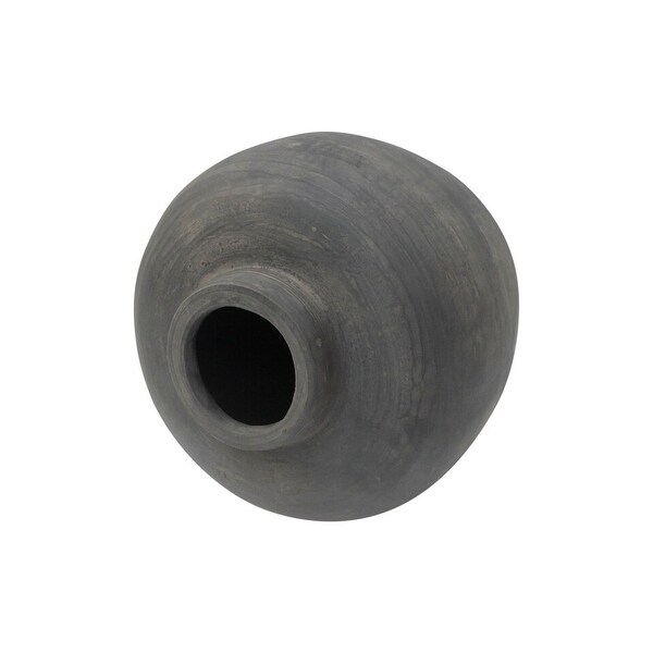 Artissance Pottery Round Tapered Vase, 12.5 Inch Tall, Gray