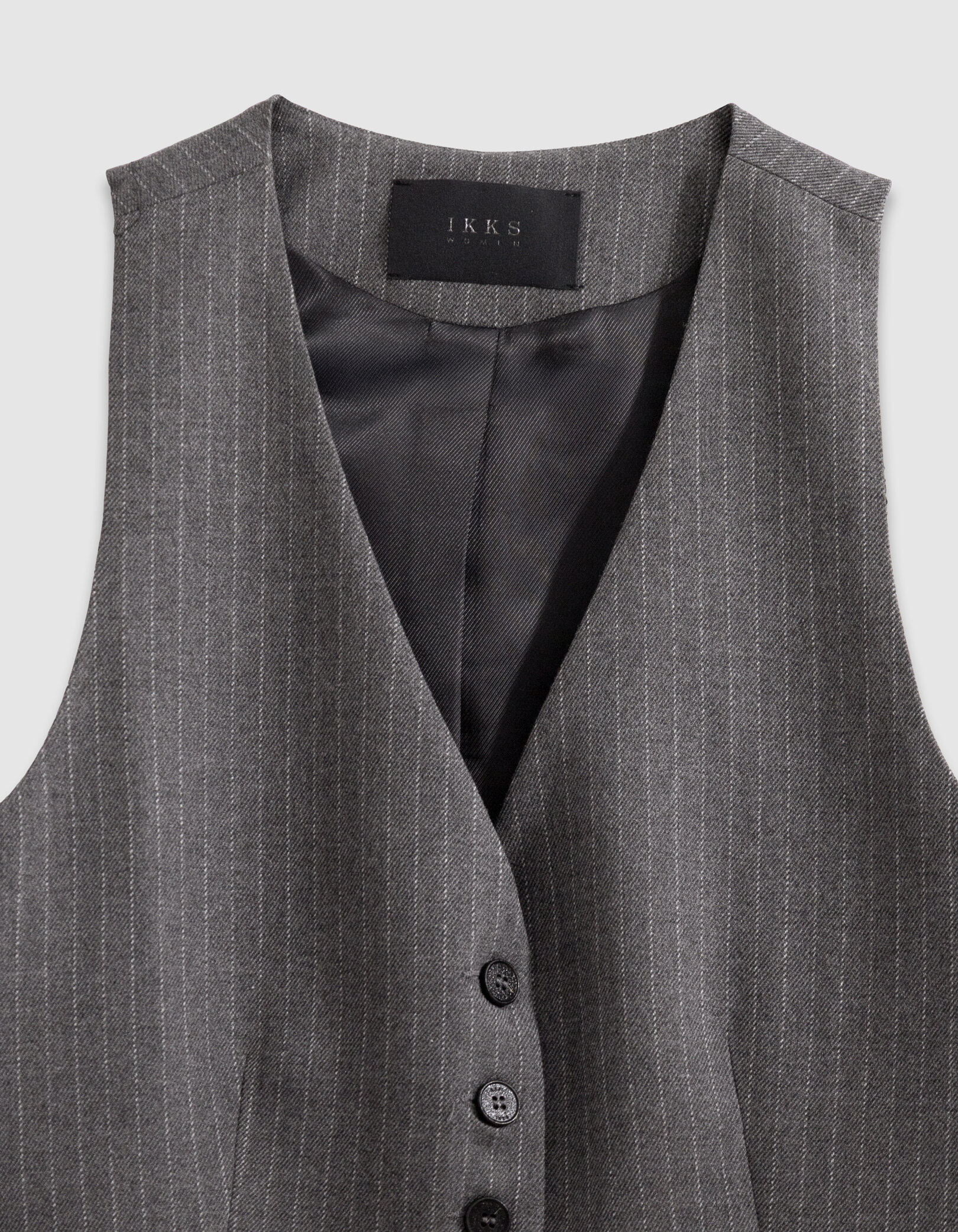 Gilet de costume sans manches gris rayures tennis Femme