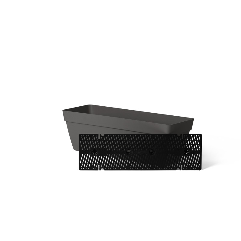 Balconnière avec réserve d'eau Happy anthracite 50 x 18 x 16 cm