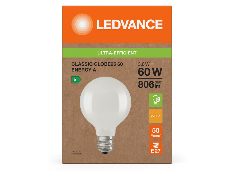 Żarówka dekoracyjna LED E27 3,8W z ciepłą barwą światła