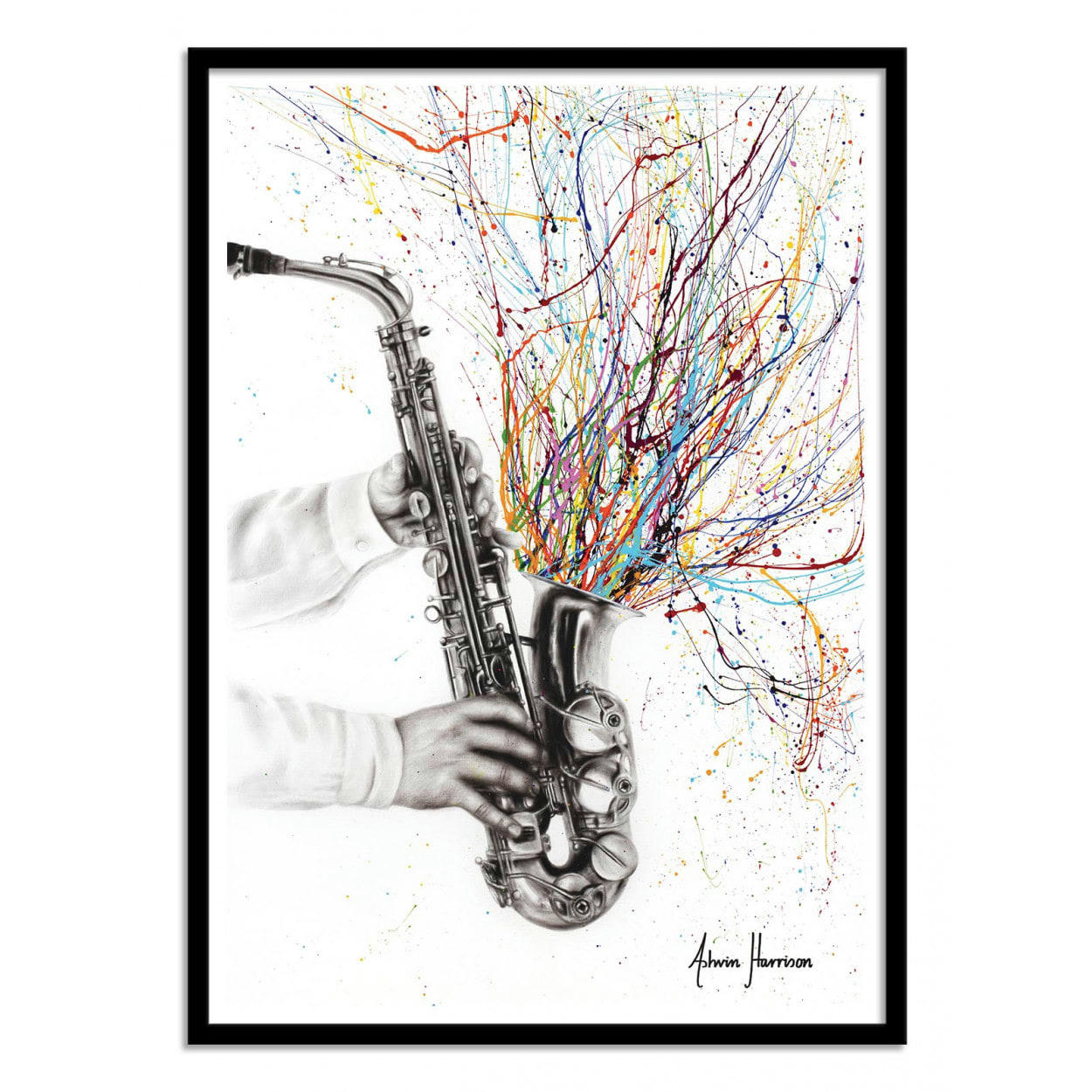 ASHVIN HARRISON - THE JAZZ SAXOPHONE - ASHVIN HARRISON - Affiche d'art 30 x 40 cm