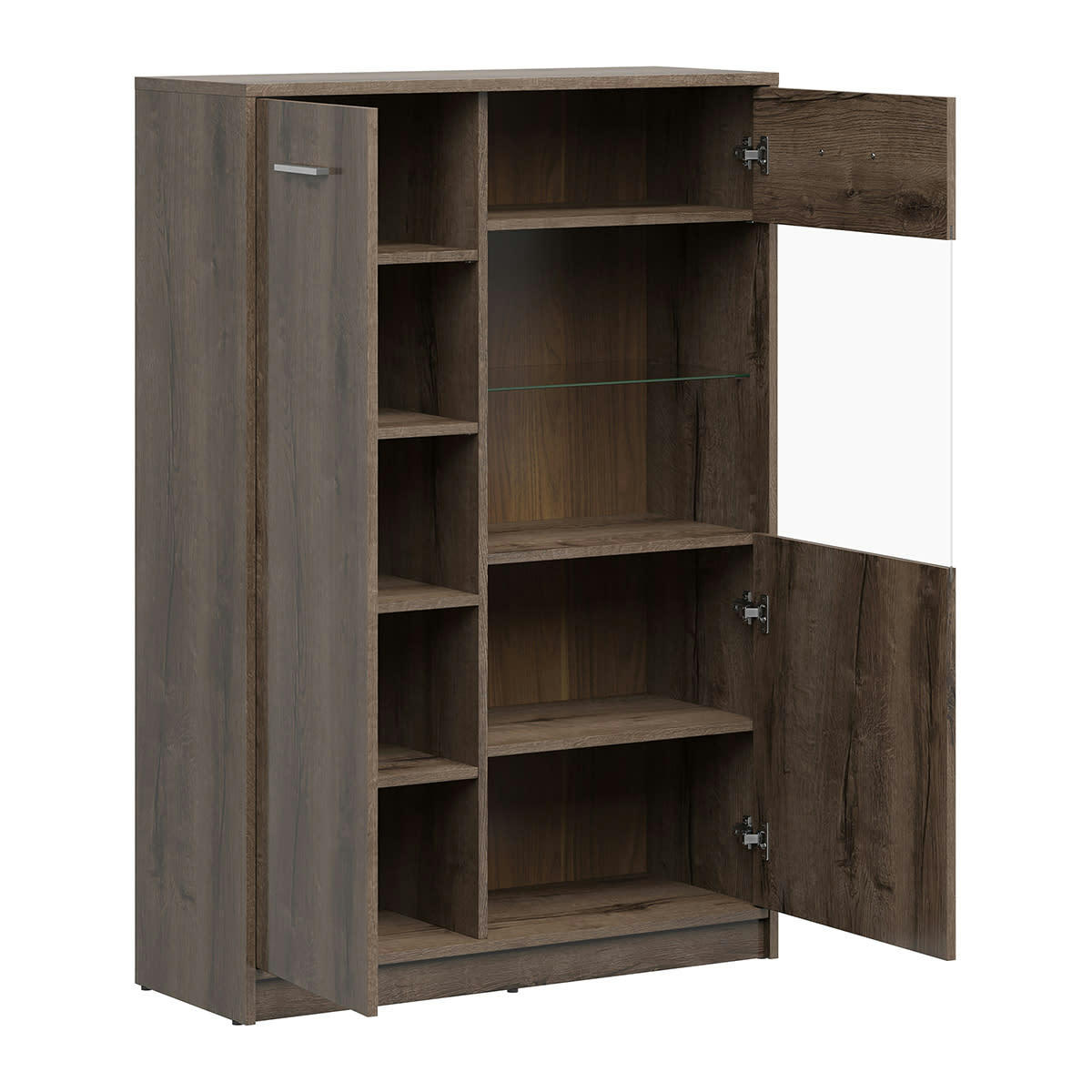 - Vaisselier 2 portes stratifiés naturel foncé