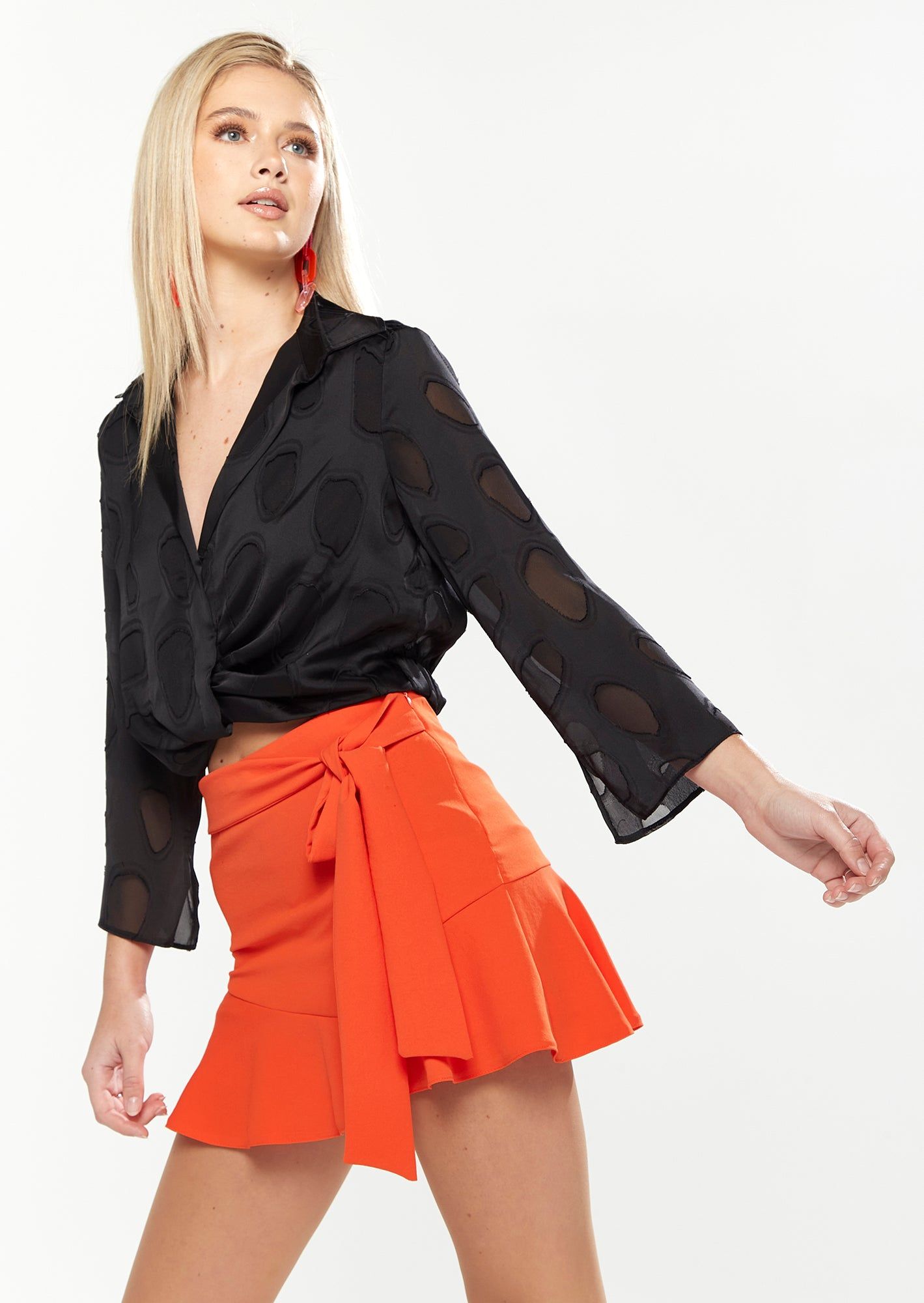 House of Holland House of Holland Polka Blouse In Black