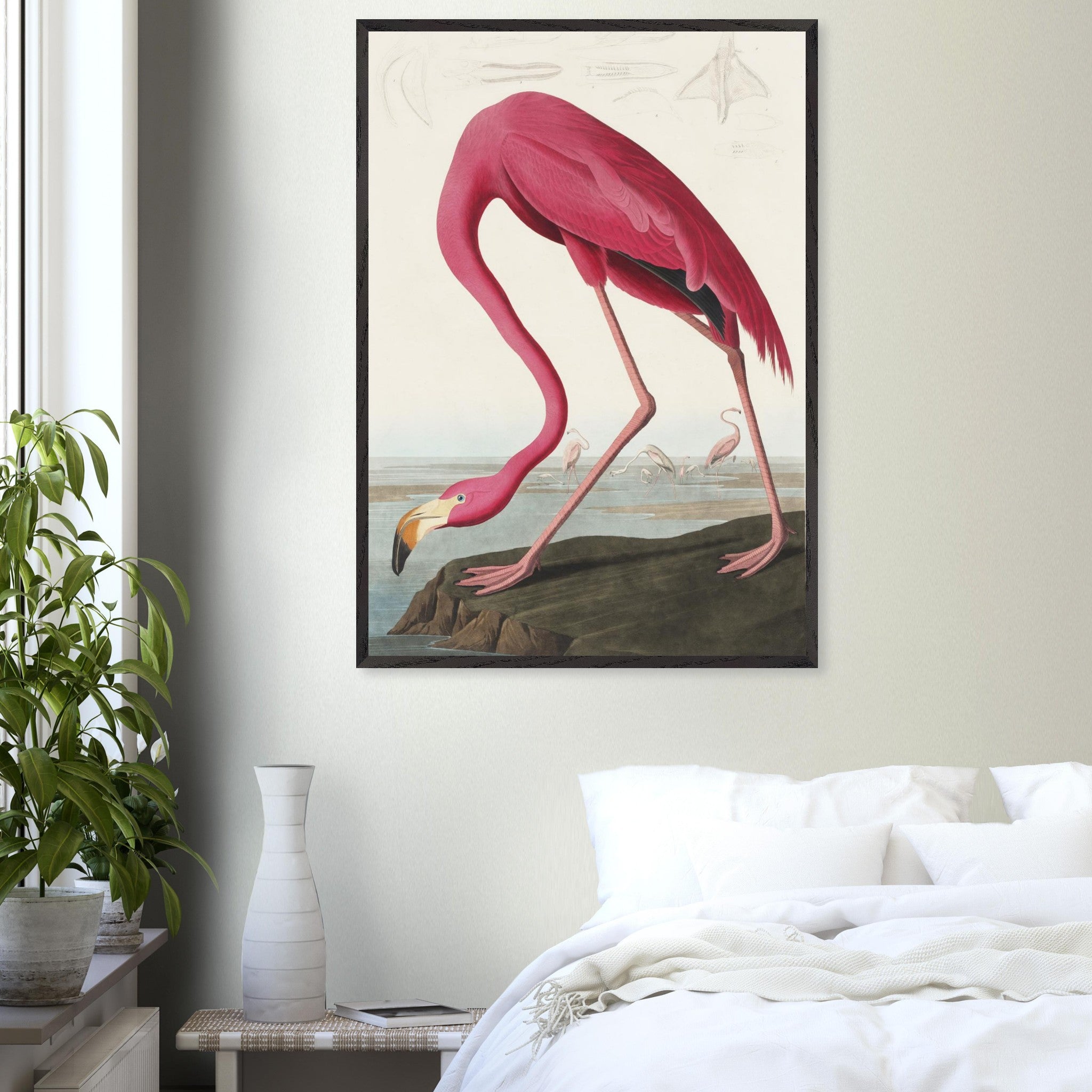 Artfulprints Poster American flamingo  - 70x100 cm - Roze