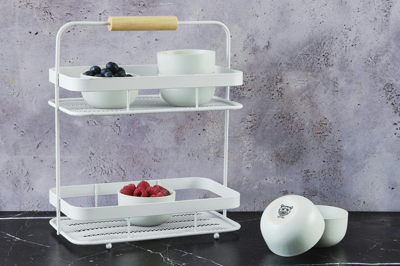 ORIGIN - Lot de 6 petits bols en grès gris D9