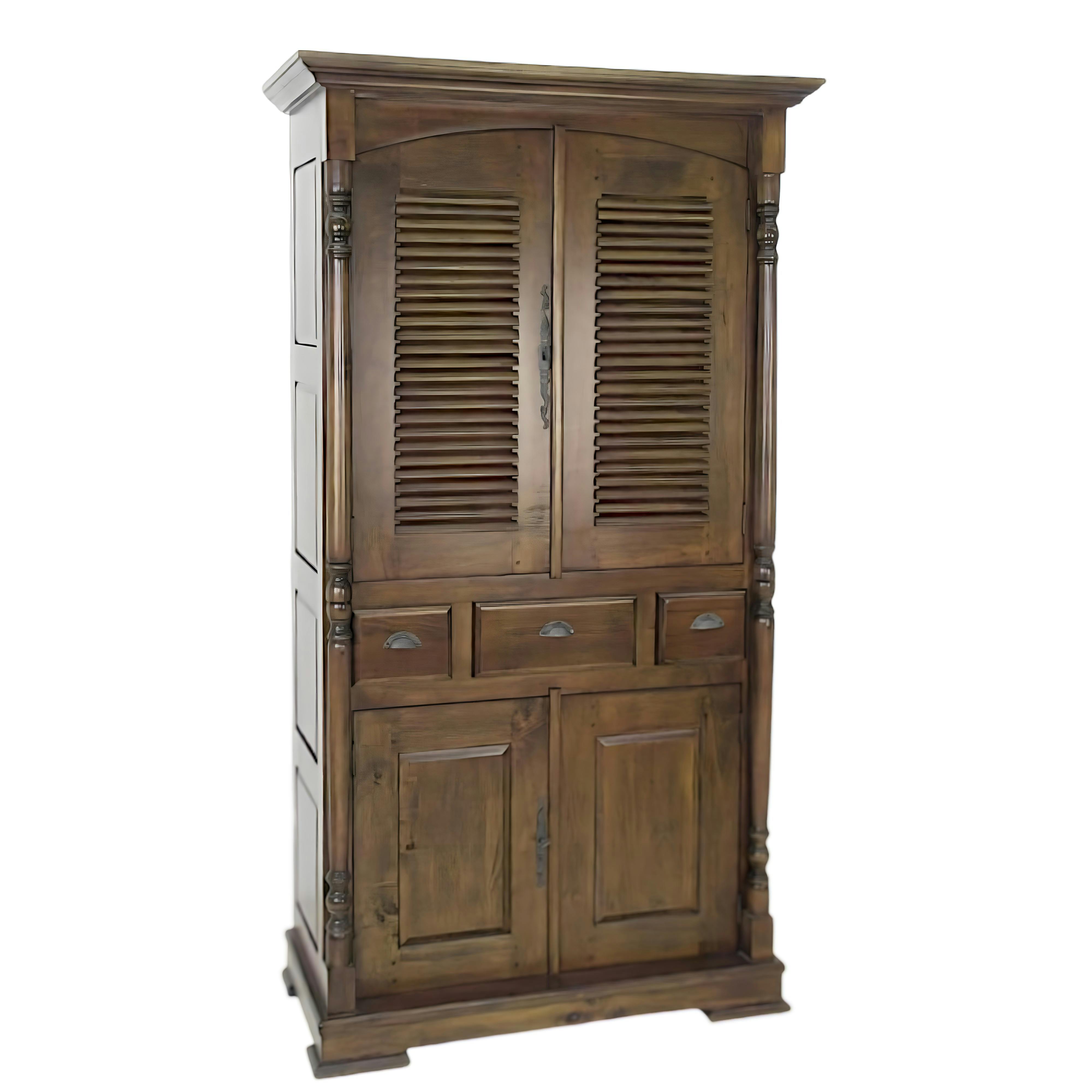 Vaisselier 4 portes hévéa 113x55x203cm TRADITION