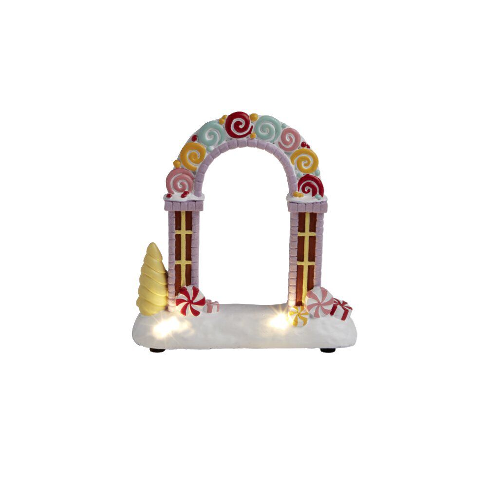 Arche lumineuse à poser pour village animé de No&euml;l