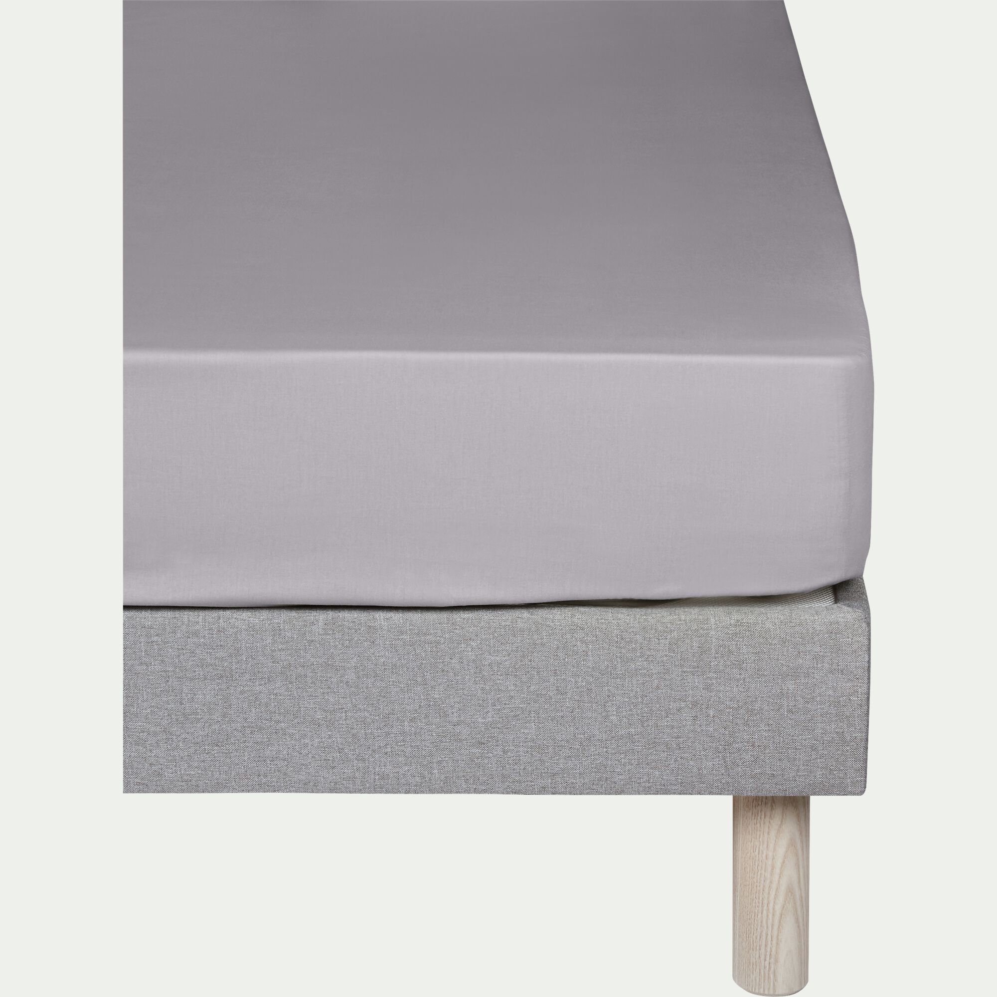CALANQUES - Drap housse en coton 160x200cm B25cm - gris restanque