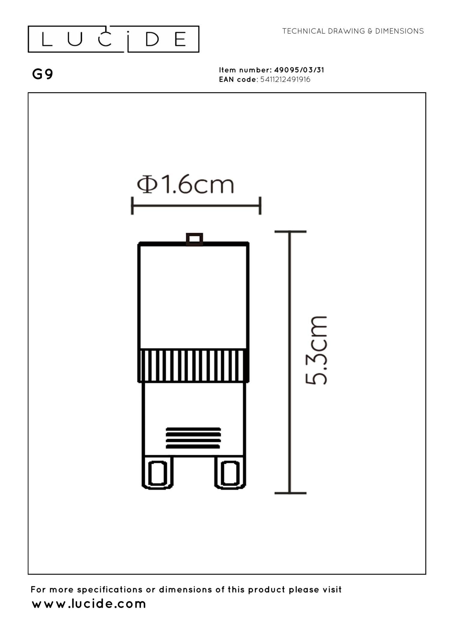 Lucide G9 Led lamp - Wit (set van 2)